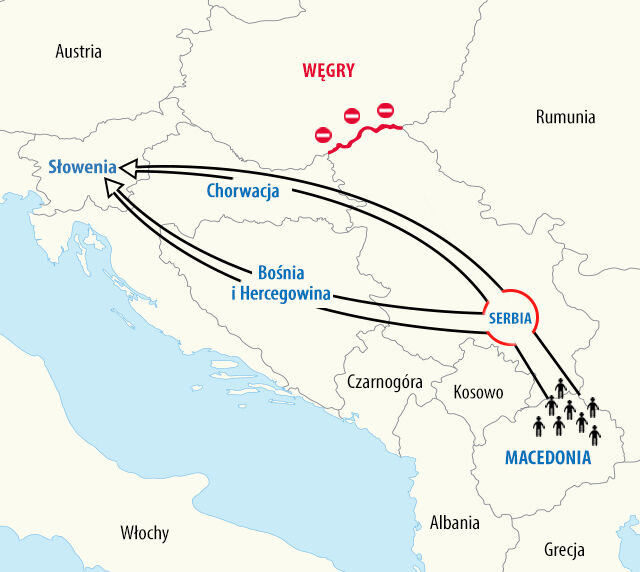 uchodźcy mapa bałkany